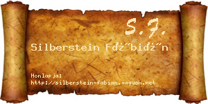 Silberstein Fábián névjegykártya